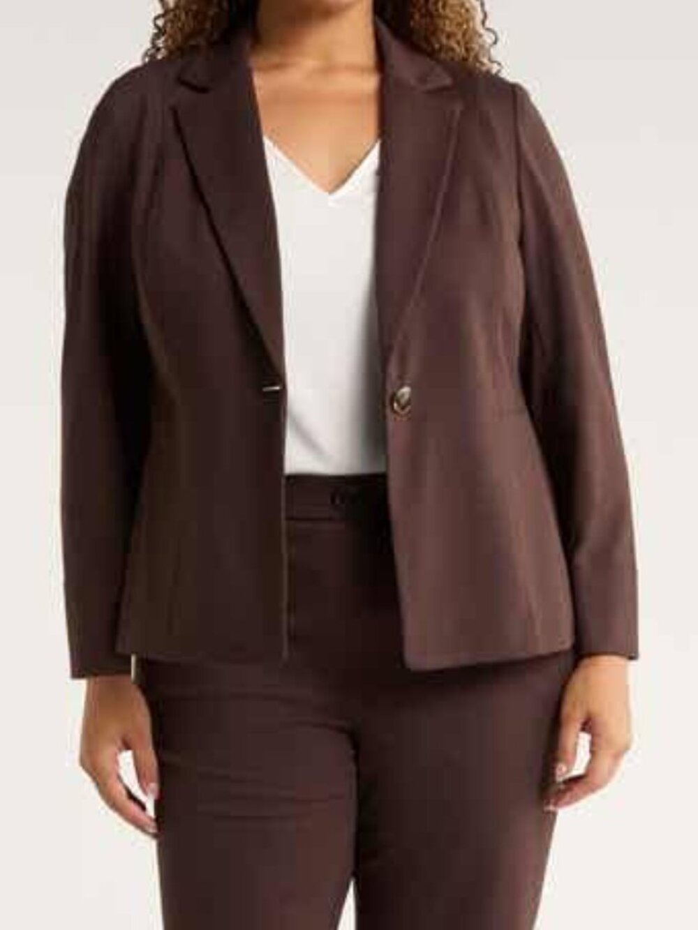 Max Studio London Plus Size 2X Corduroy Single-Button Blazer Jacket - Brown NEW
